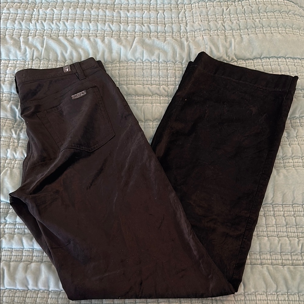 7 for all mankind Black Velvet Wide Leg Pants